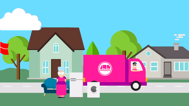 Afhentning af affald med Skraldebilen